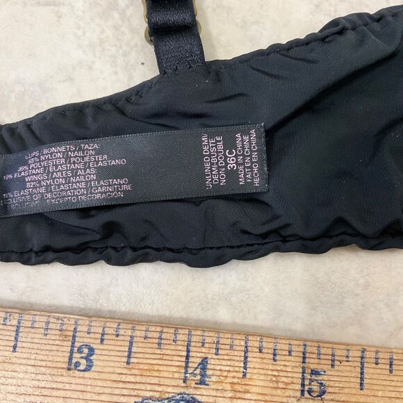 Victoria's Secret Size 36C Unlined Demi Bra Semi Sheer Wired Lace Floral - Picture 7 of 7